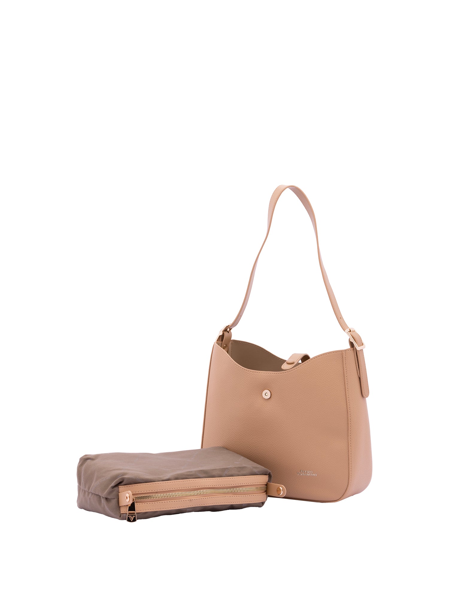 Borsa a tracolla da donna Ecopelle 7180-CHOCO Sergio Valentini
