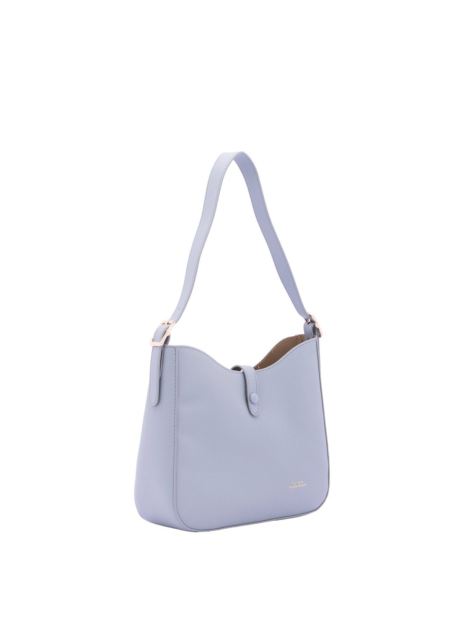 Borsa a tracolla da donna Ecopelle 7180-LIGHT BLUE Sergio Valentini