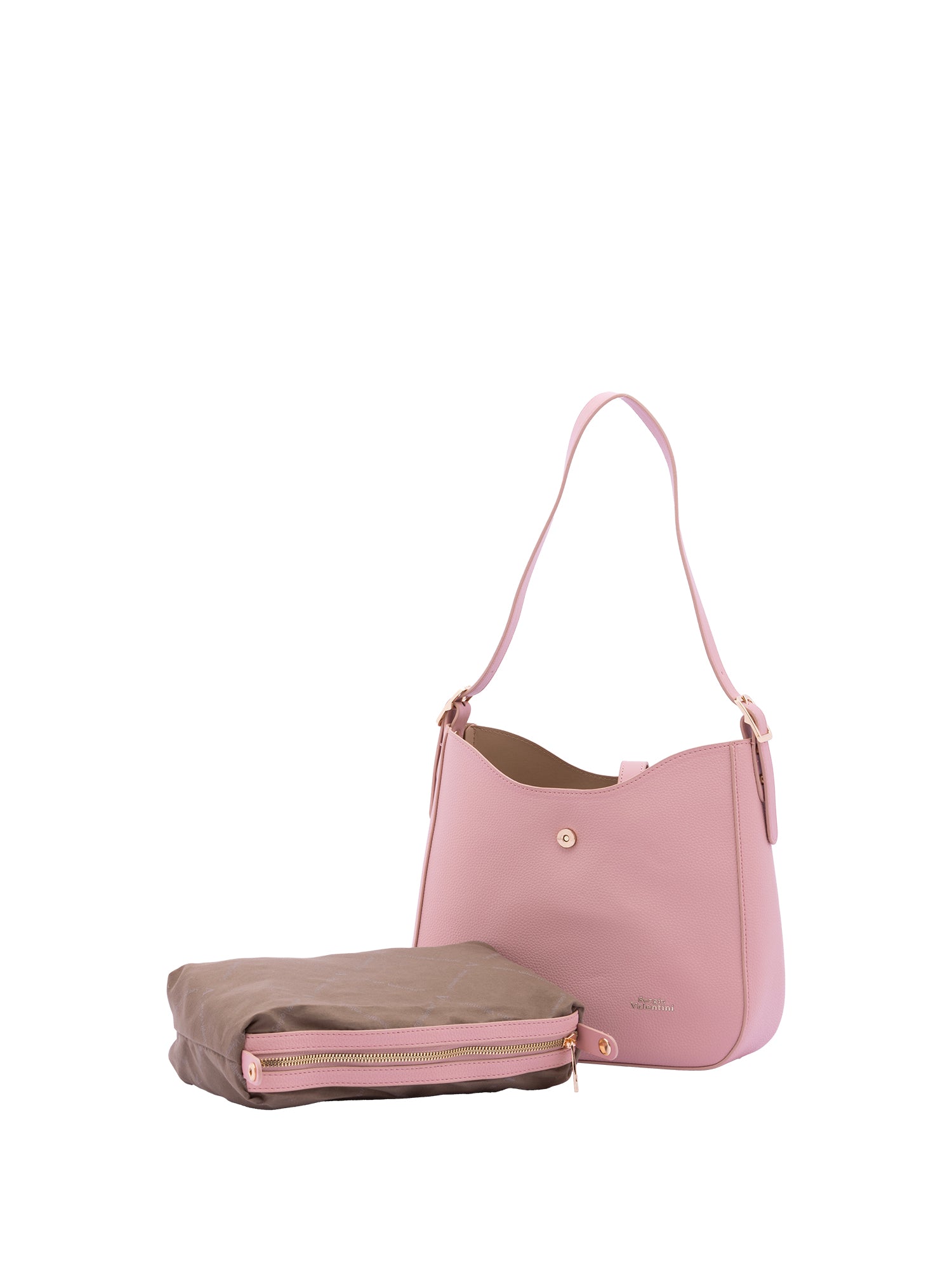 Borsa a tracolla da donna Ecopelle 7180-PINK Sergio Valentini