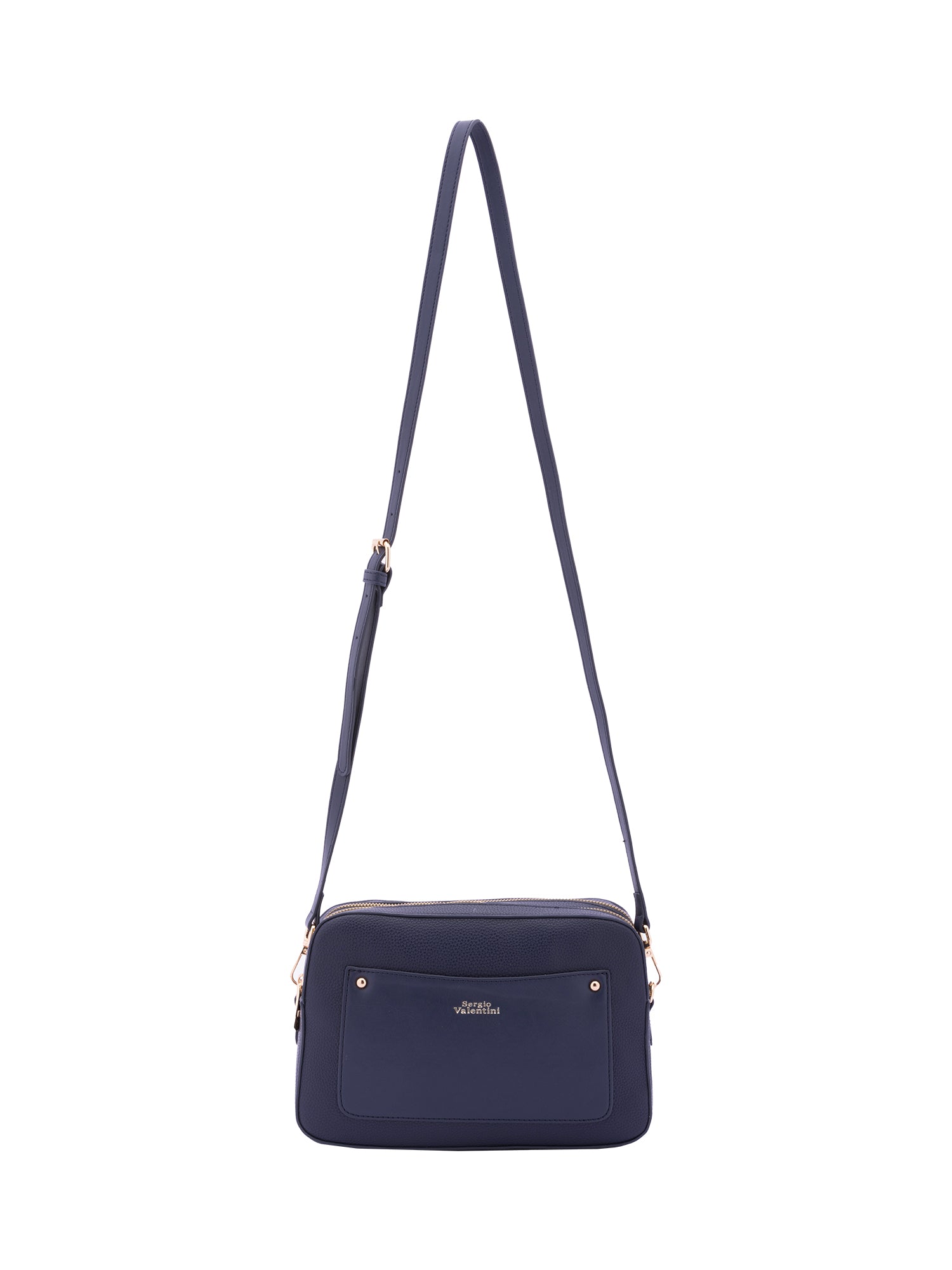 Borsa a tracolla da donna Ecopelle 7181-DARK BLUE Sergio Valentini