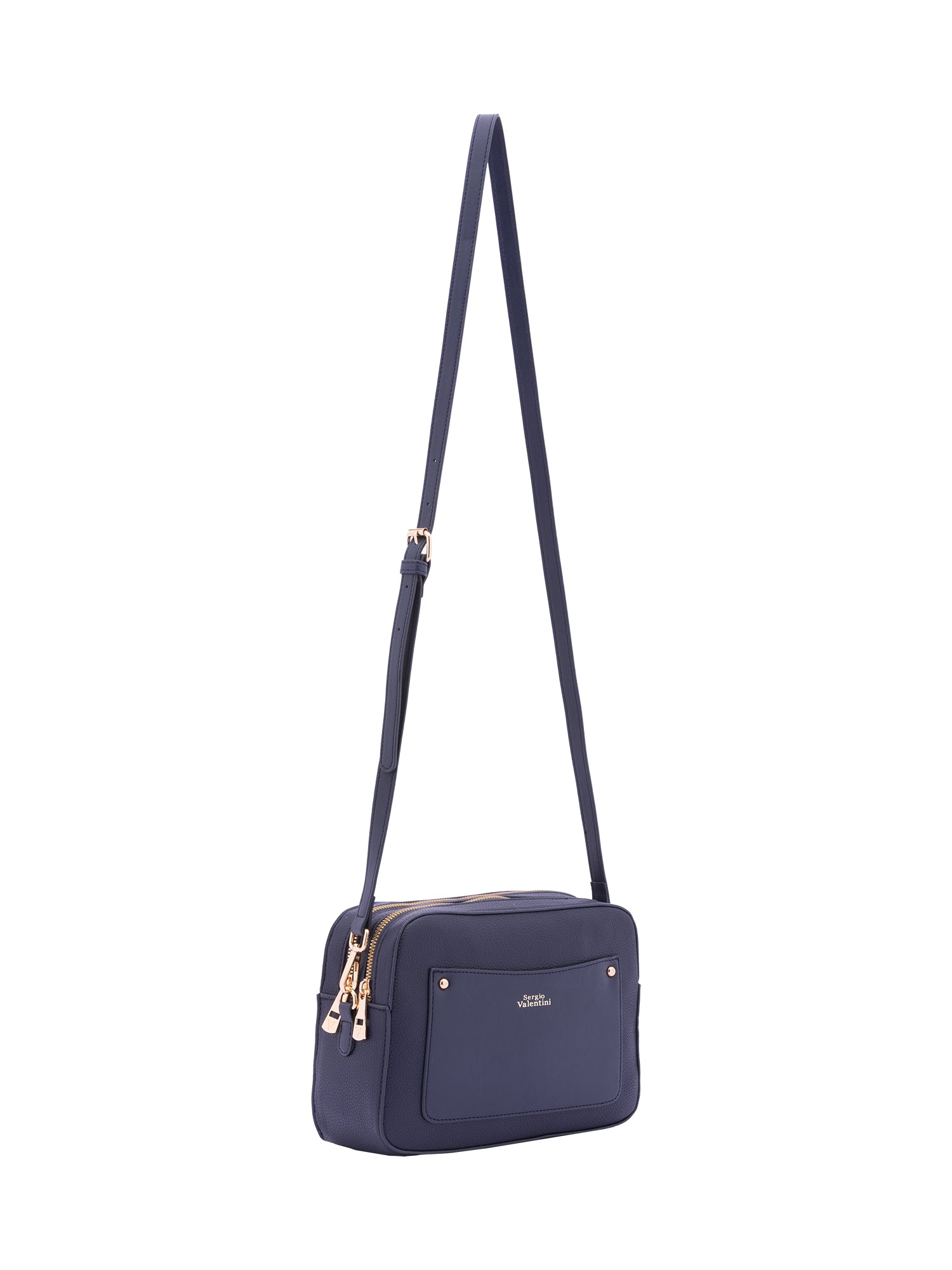 Borsa a tracolla da donna Ecopelle 7181-DARK BLUE Sergio Valentini