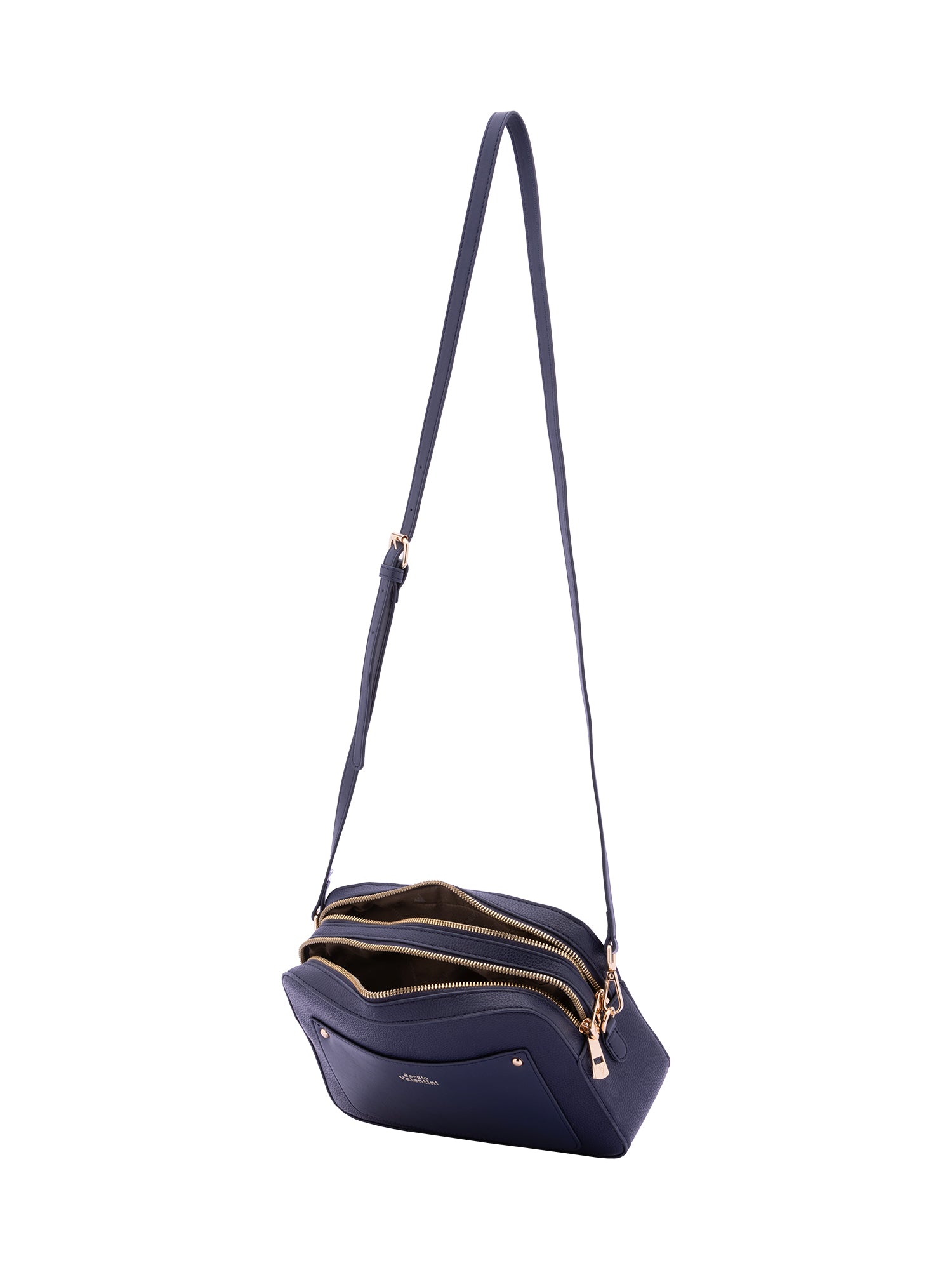 Borsa a tracolla da donna Ecopelle 7181-DARK BLUE Sergio Valentini