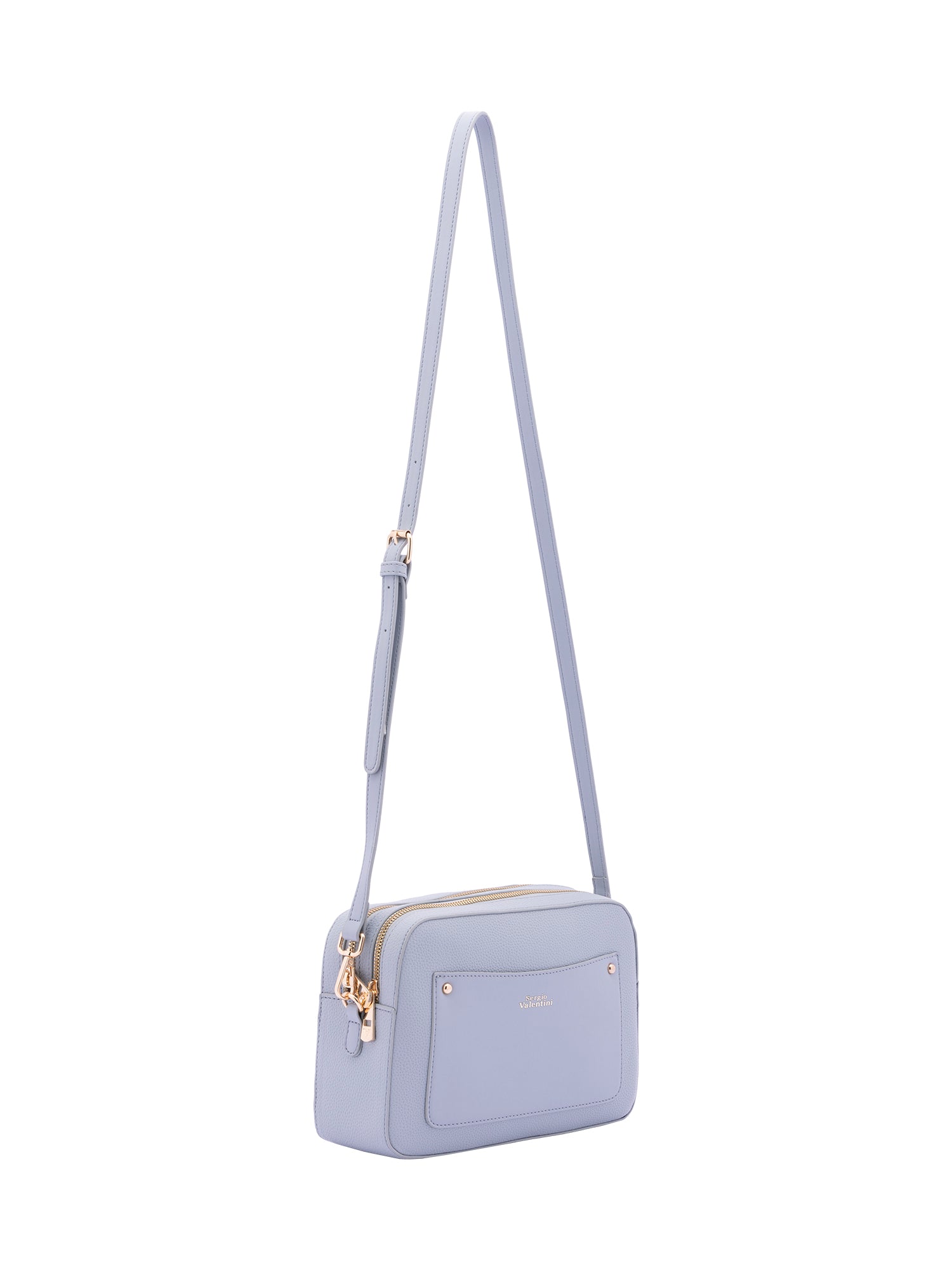 Borsa a tracolla da donna Ecopelle 7181-LIGHT BLUE Sergio Valentini