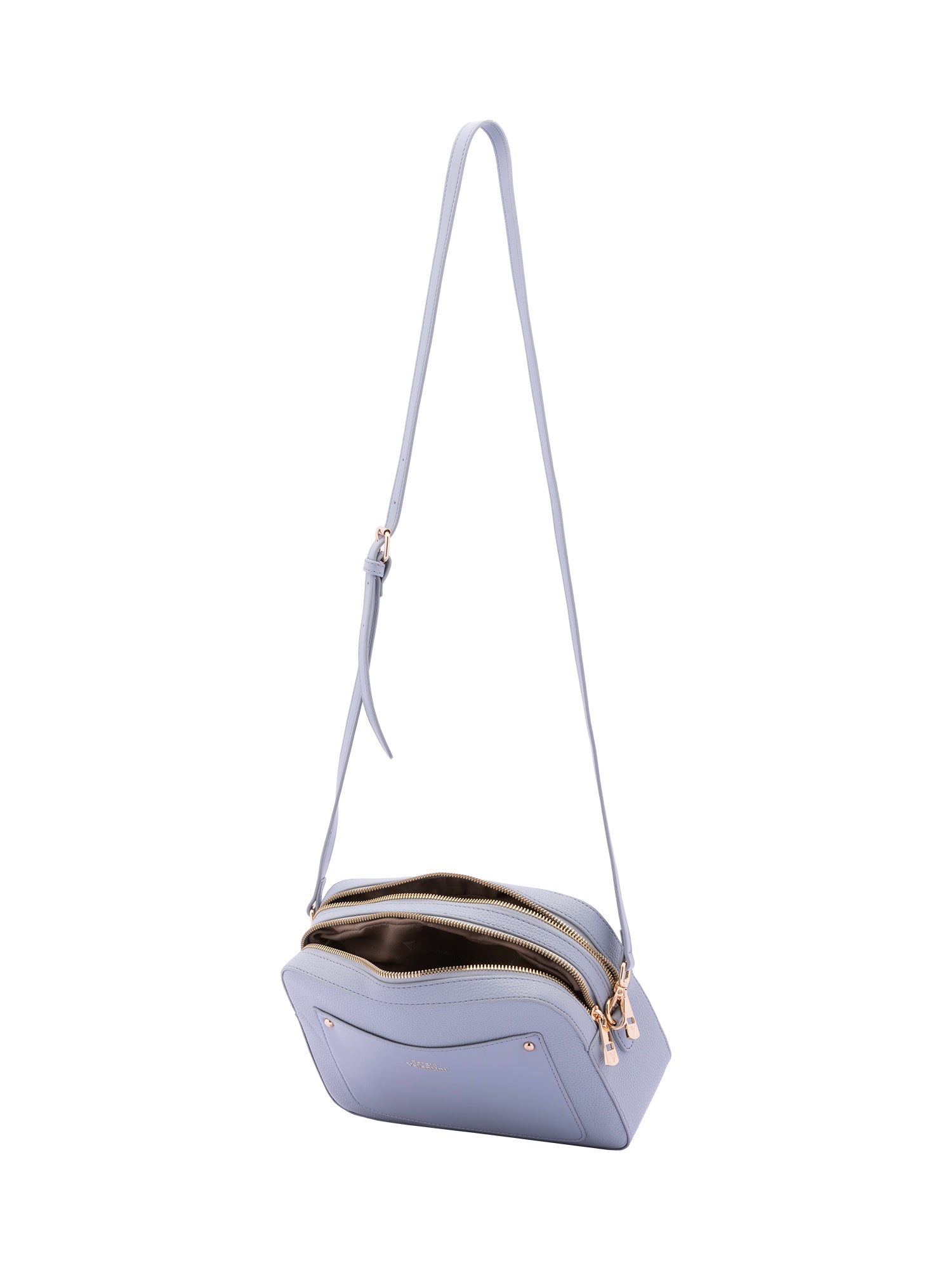 Borsa a tracolla da donna Ecopelle 7181-LIGHT BLUE Sergio Valentini
