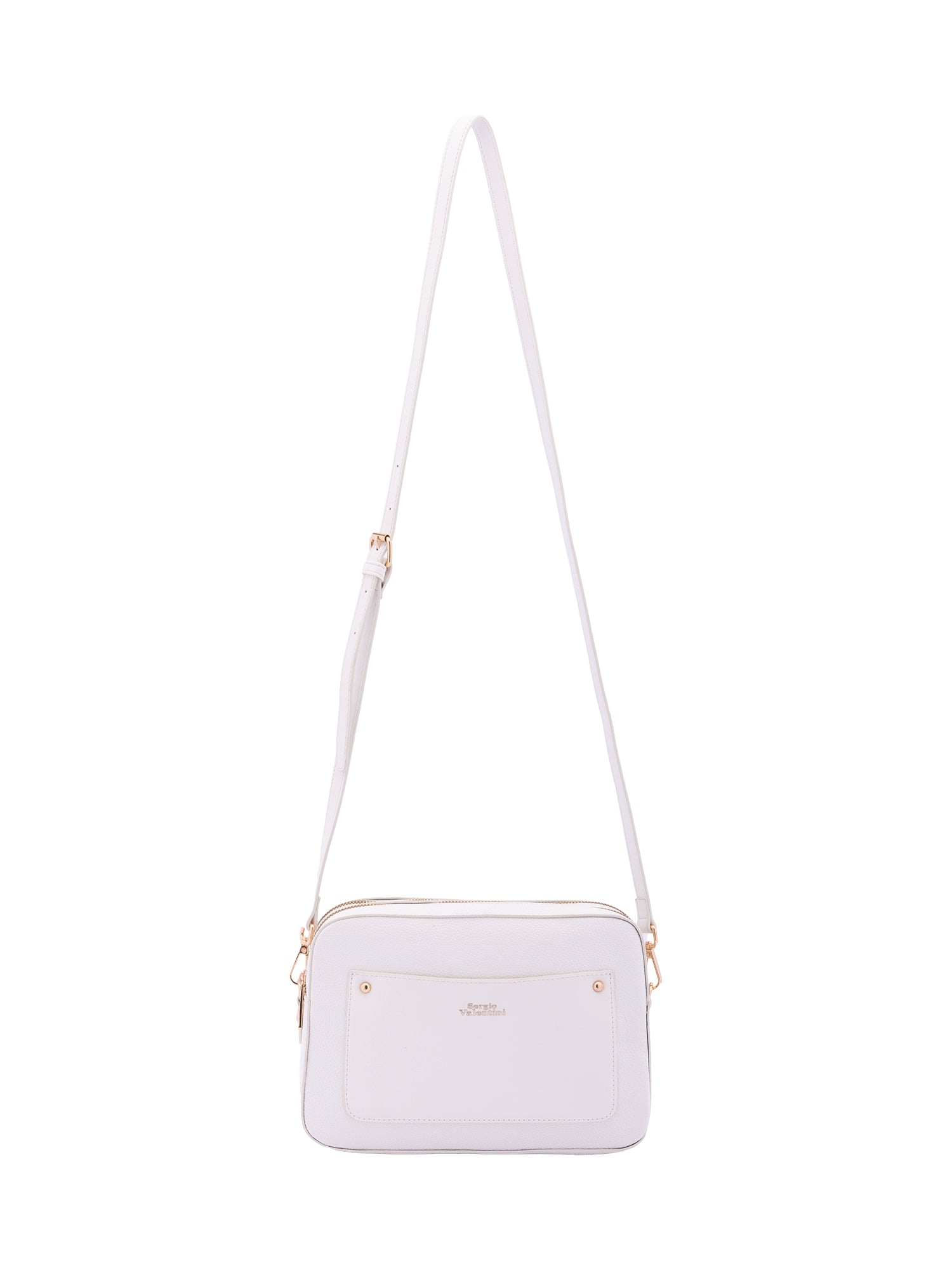 Borsa a tracolla da donna Ecopelle 7181-WHITE Sergio Valentini