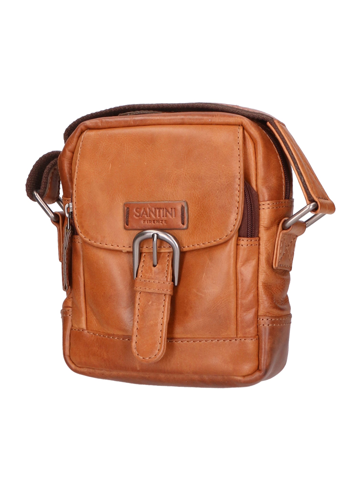 Borsa a tracolla unisex vera pelle 100% Made in Italy SN5863747-TAN Santini Firenze