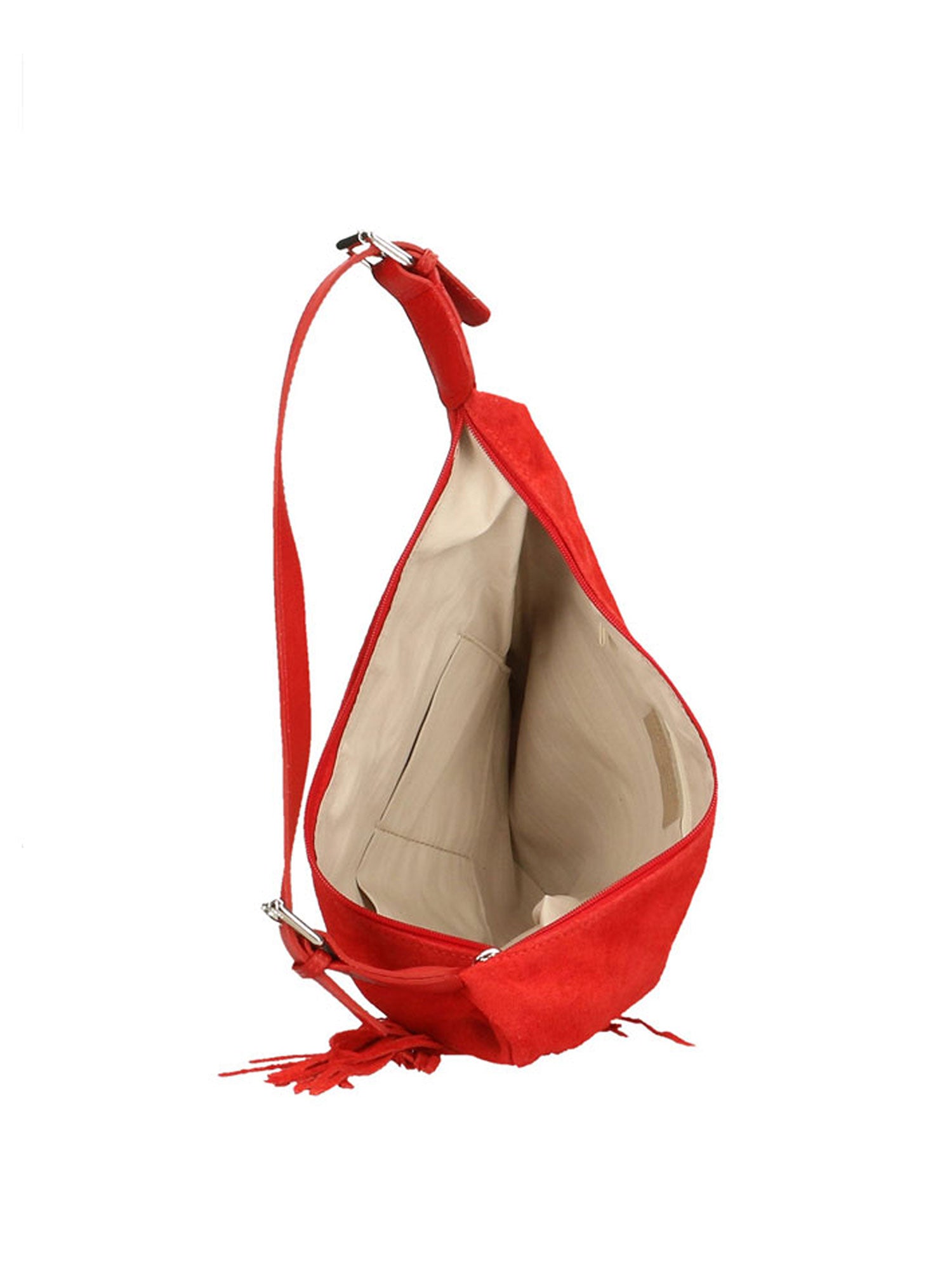 Zefira Borsa a spalla da donna Pelle Scamosciata 8630-ROSSO Gave Lux