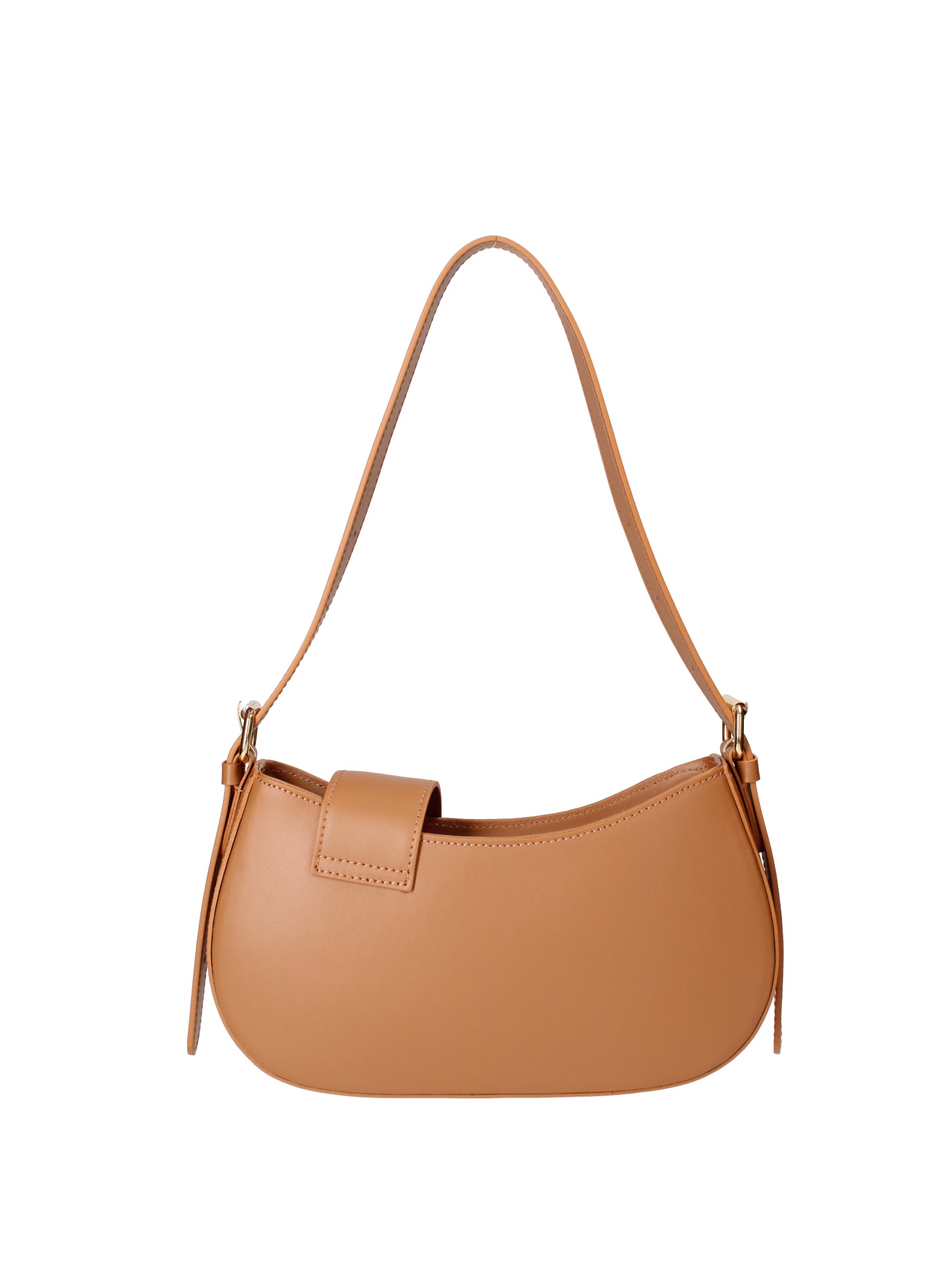 Borsa a spalla da donna 100% vera pelle 07213-L125 CAMEL Roberta Rossi