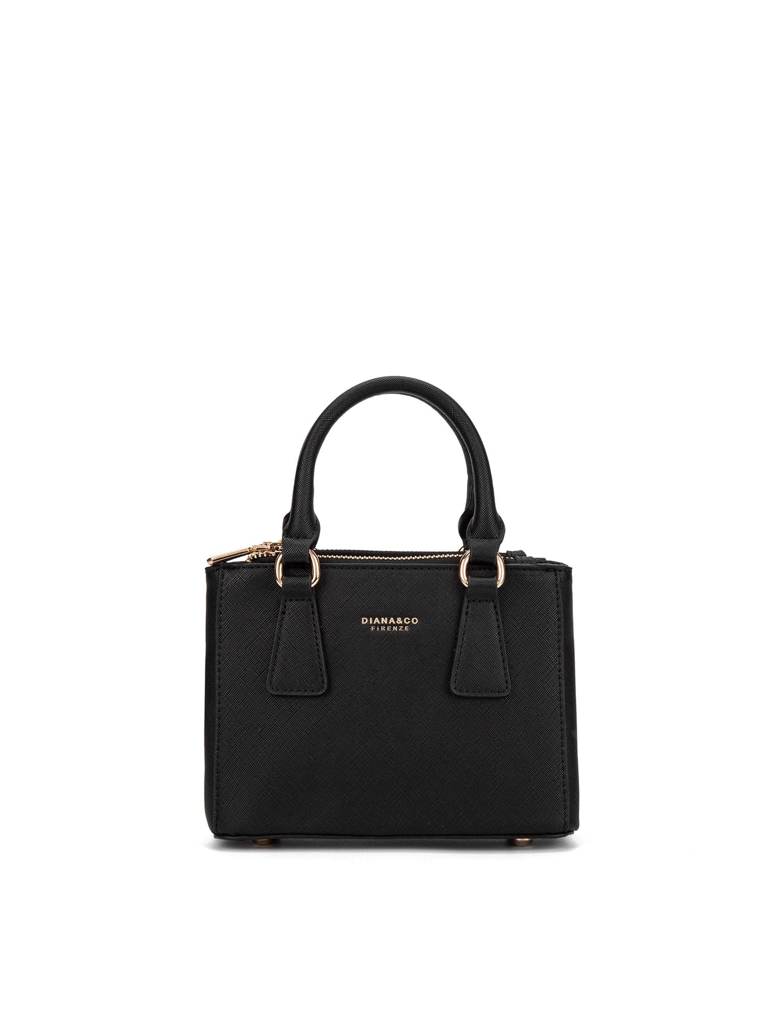 Borsa a mano da donna 100% pelle vegana PU 720-1PT-BLACK Diana&co