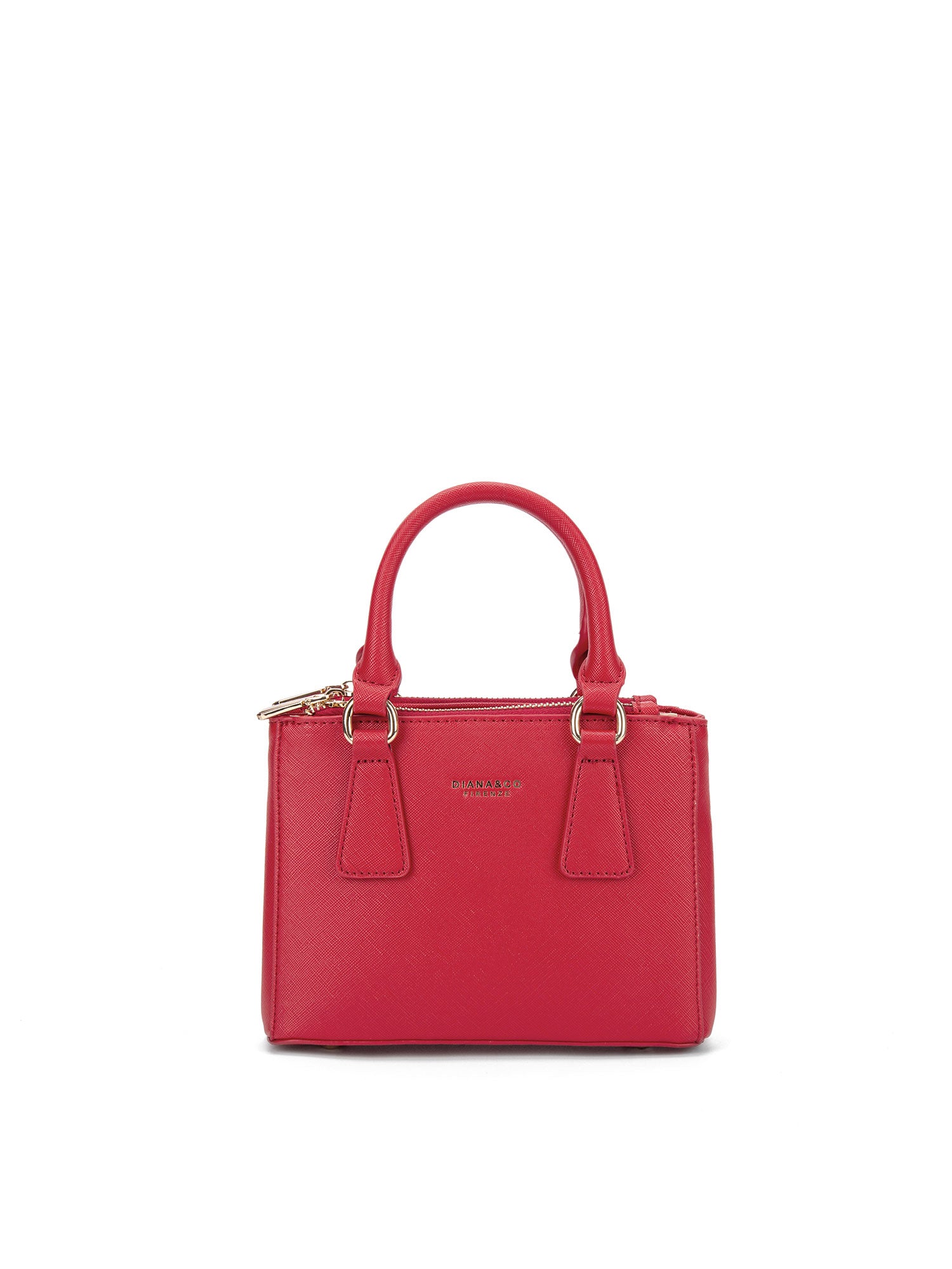 Borsa a mano da donna 100% pelle vegana PU 720-1PT-RED Diana&co