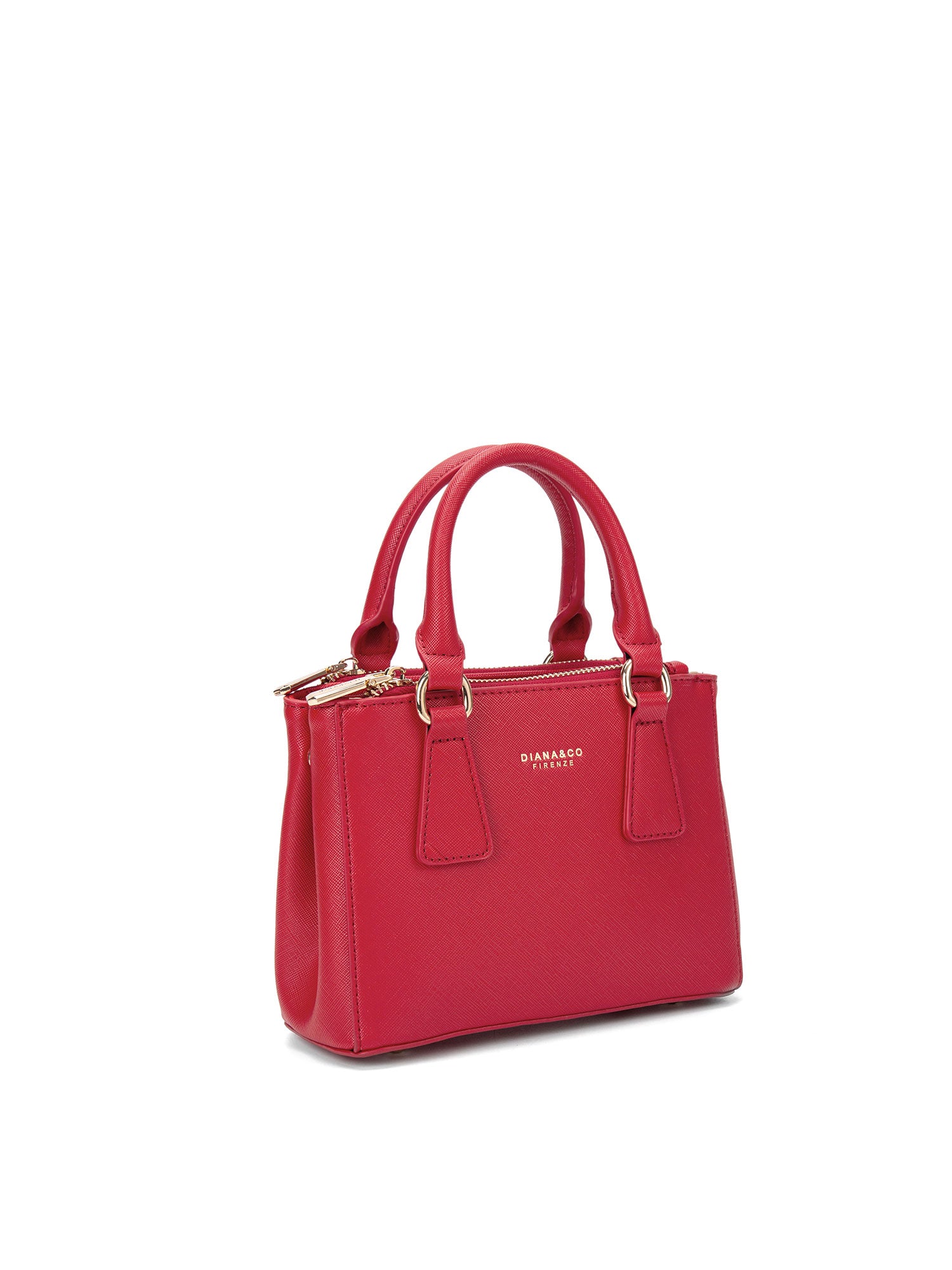 Borsa a mano da donna 100% pelle vegana PU 720-1PT-RED Diana&co