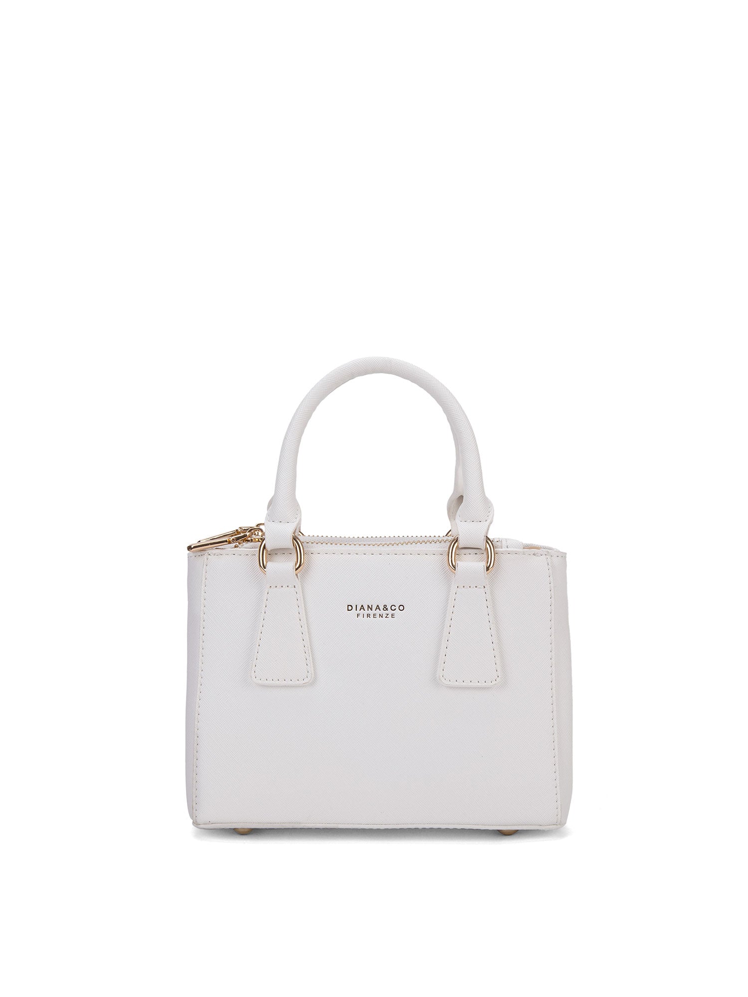 Borsa a mano da donna 100% pelle vegana PU 720-1PT-WHITE Diana&co