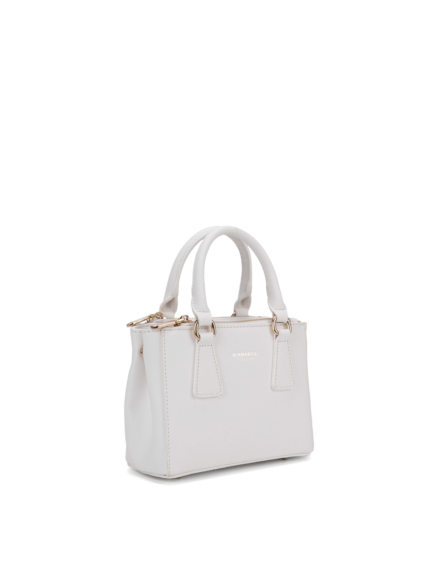 Borsa a mano da donna 100% pelle vegana PU 720-1PT-WHITE Diana&co