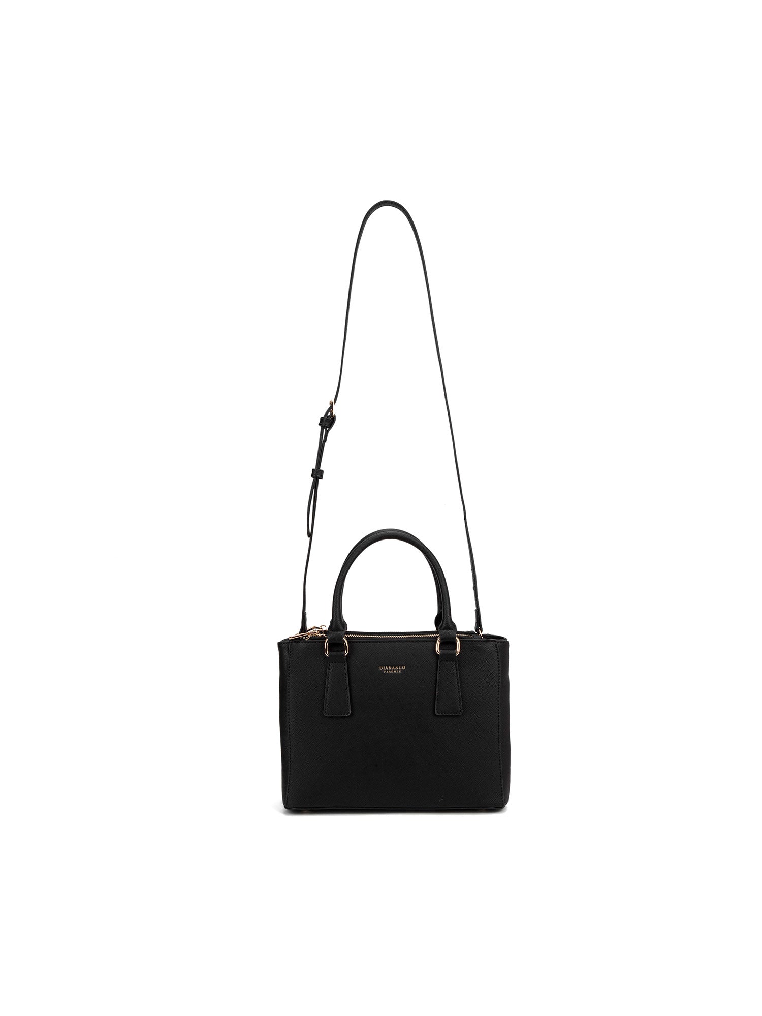 Borsa a mano da donna 100% pelle vegana PU 720-2PT-BLACK Diana&co