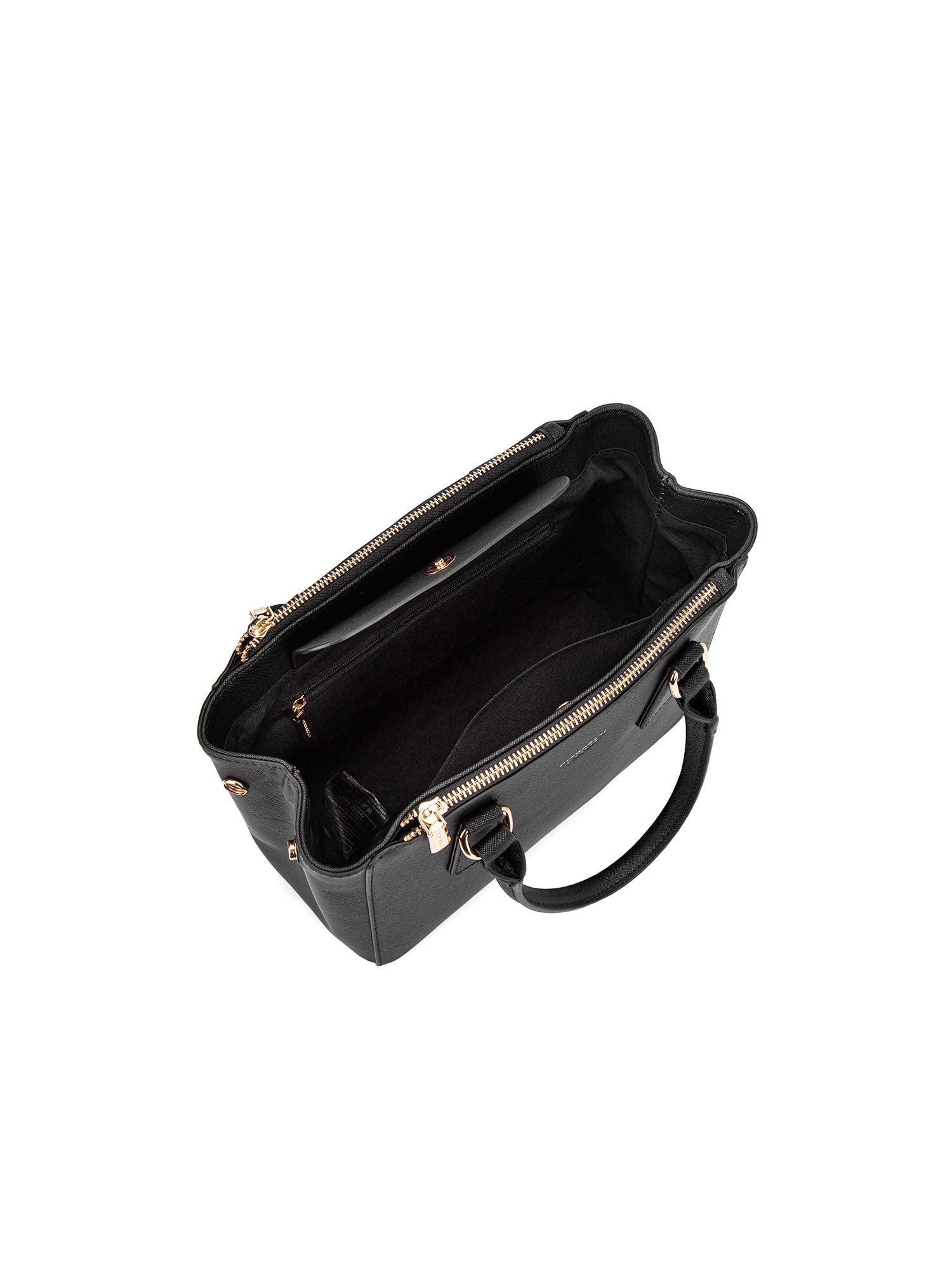 Borsa a mano da donna 100% pelle vegana PU 720-2PT-BLACK Diana&co