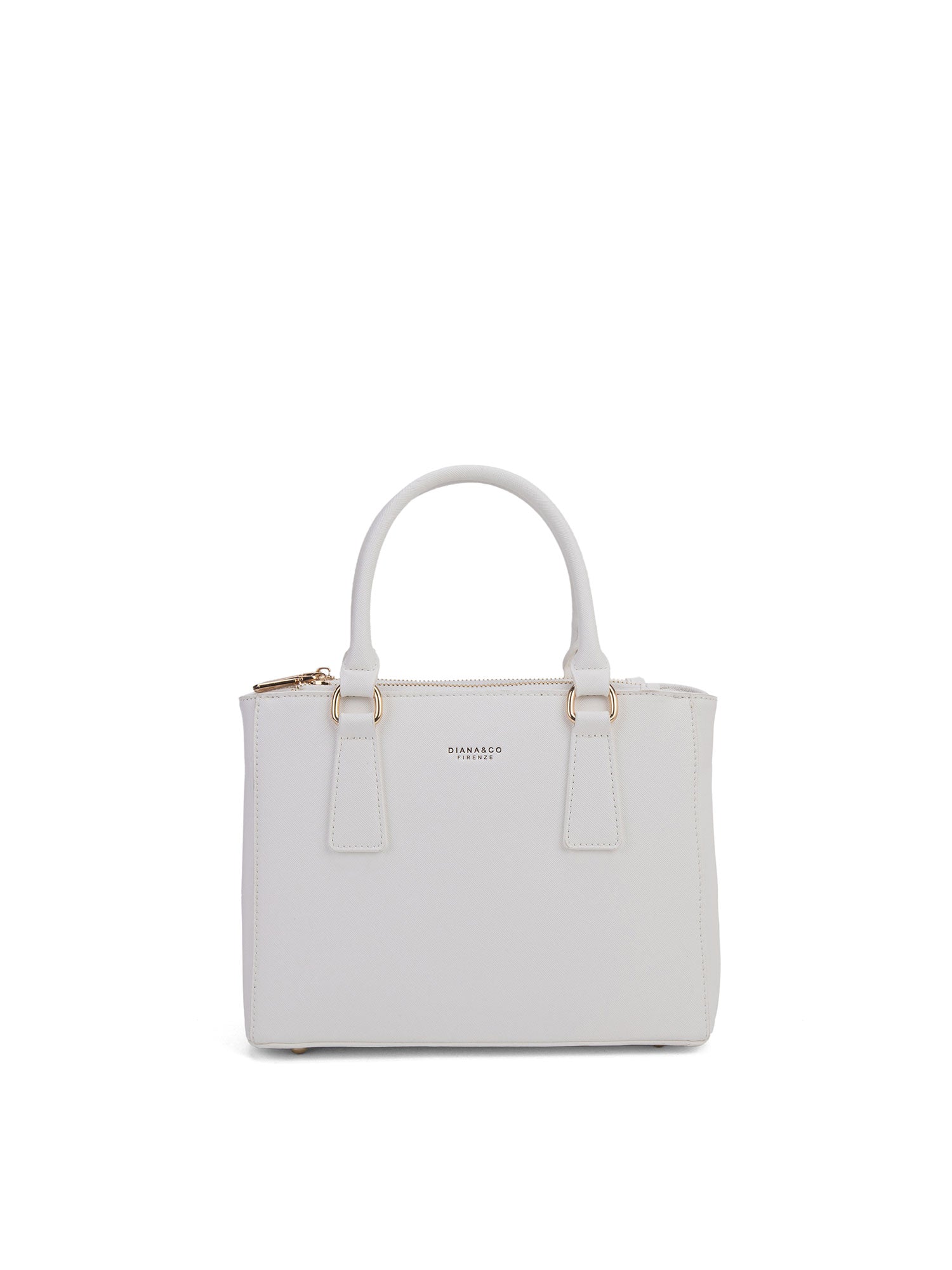 Borsa a mano da donna 100% pelle vegana PU 720-2PT-WHITE Diana&co