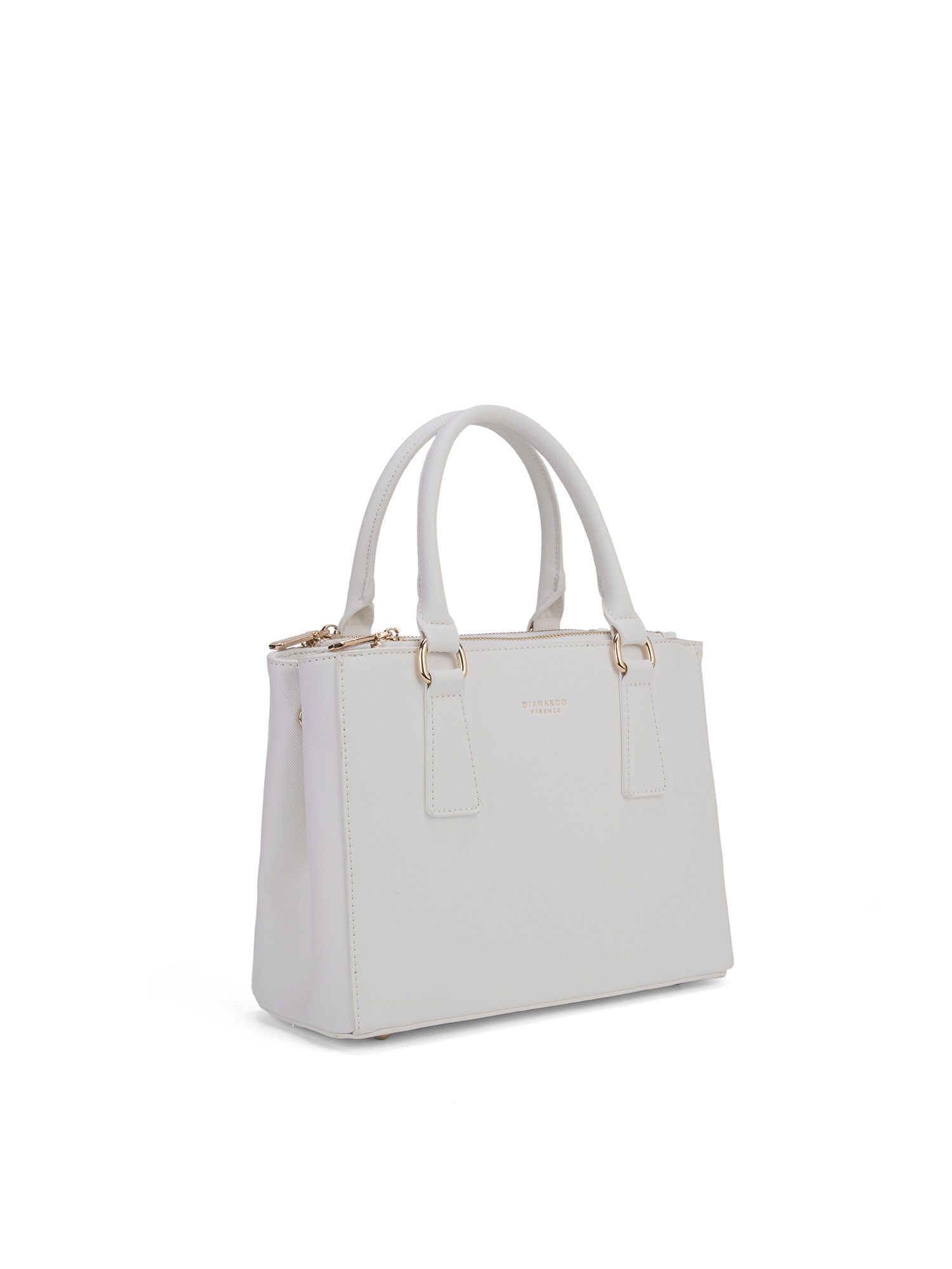 Borsa a mano da donna 100% pelle vegana PU 720-2PT-WHITE Diana&co