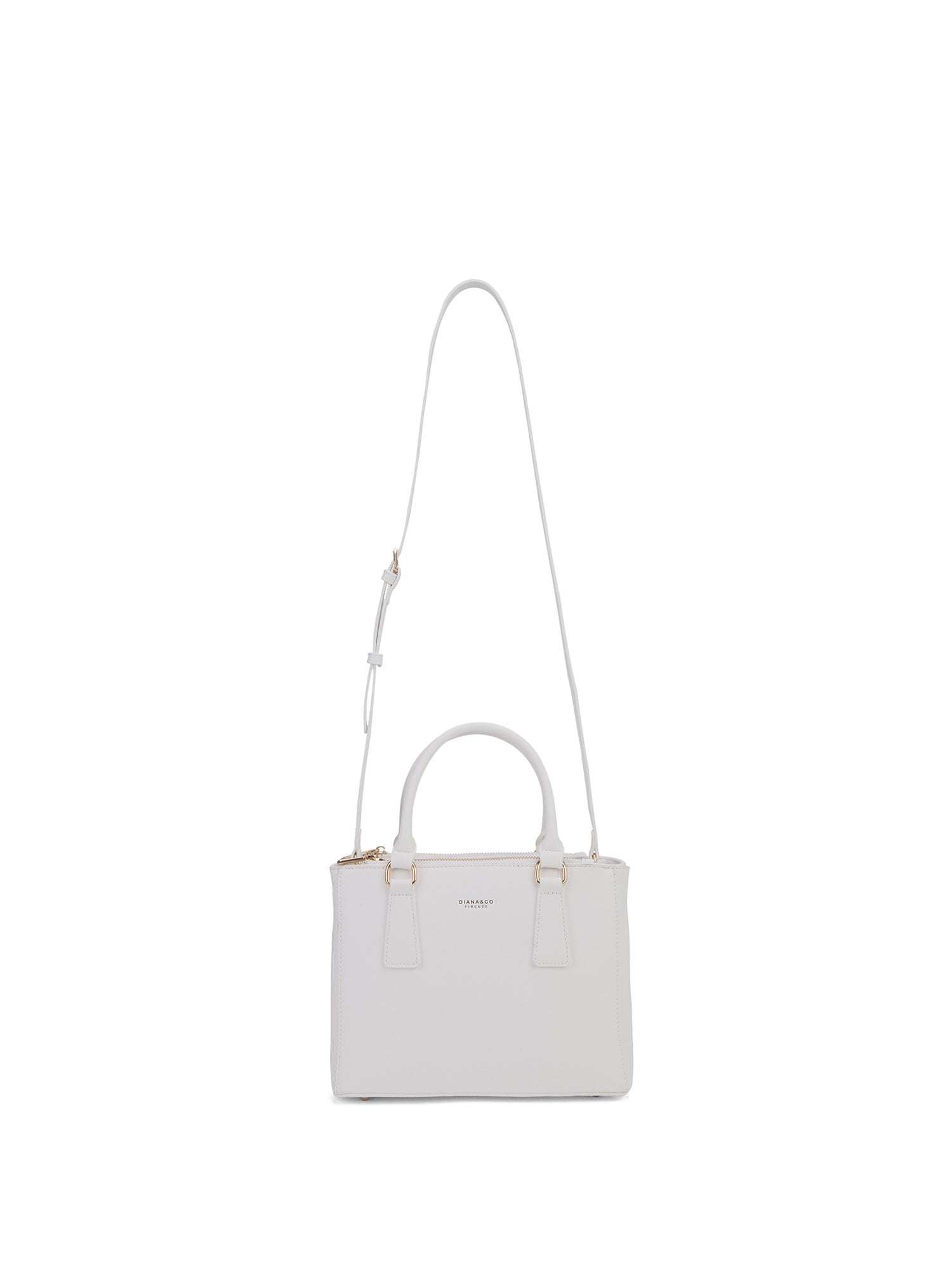 Borsa a mano da donna 100% pelle vegana PU 720-2PT-WHITE Diana&co
