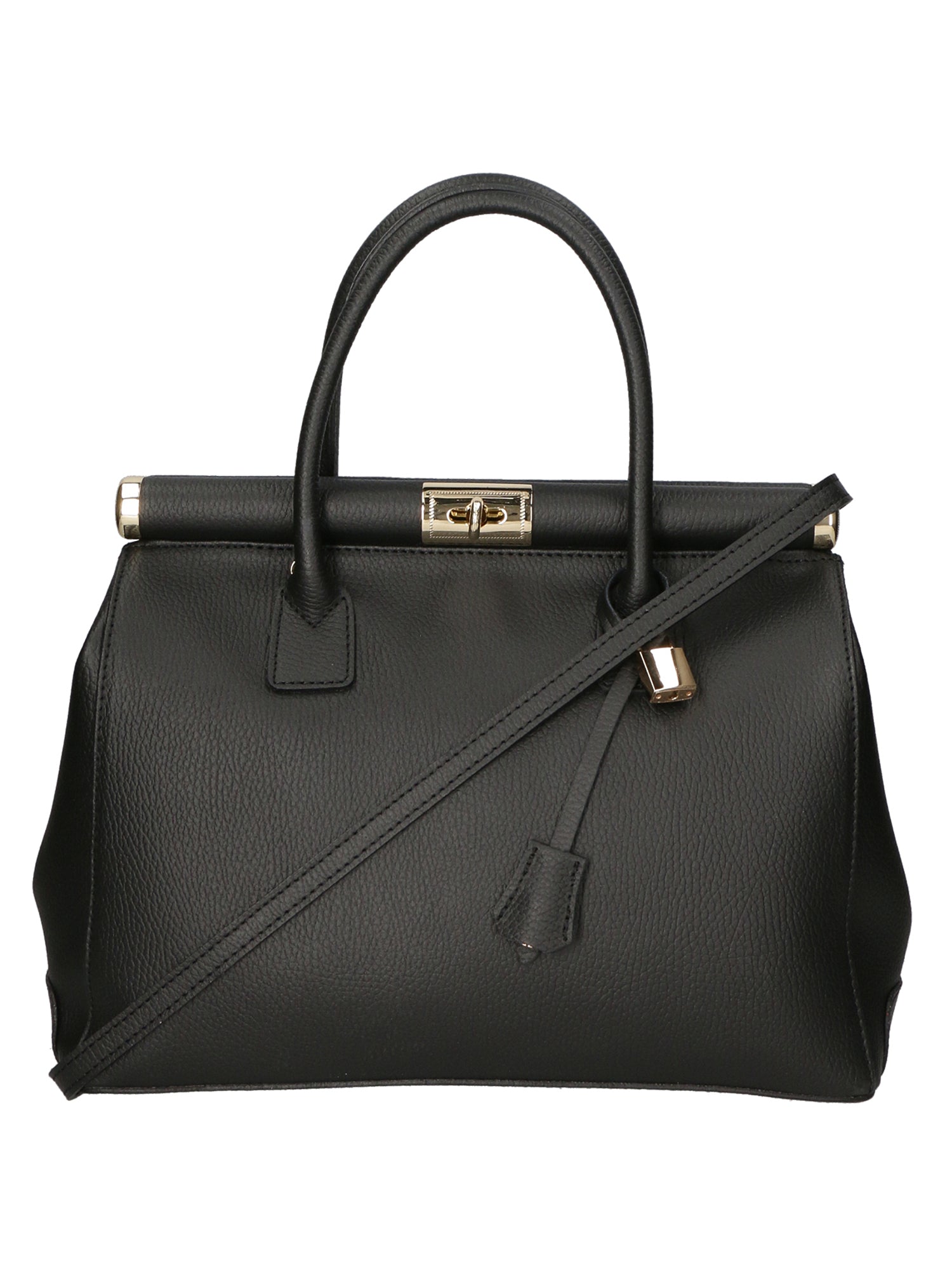 Aleria Borsa a mano da donna Vera pelle 8005-D28 NERO Gave Lux