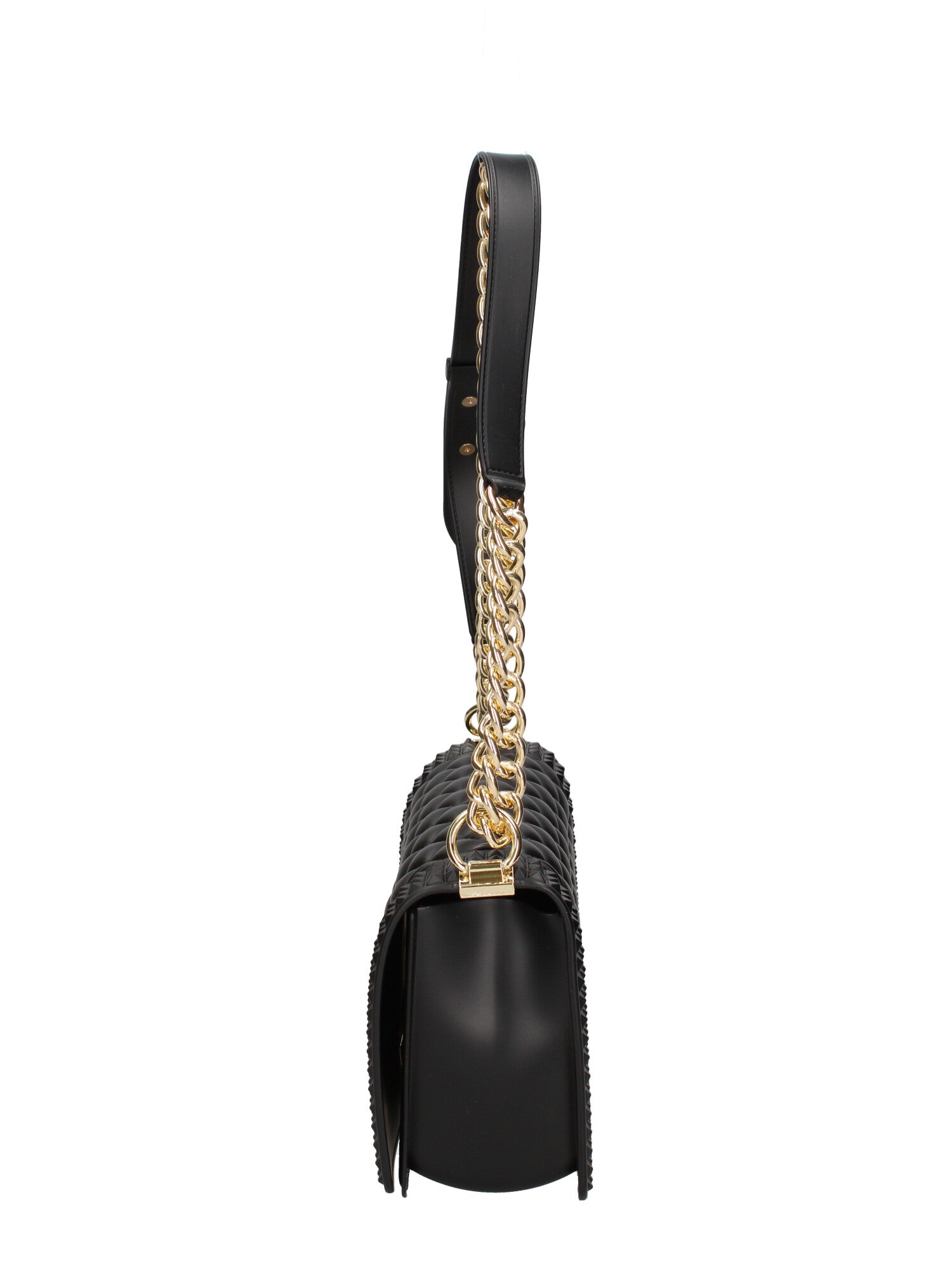 Borsa a mano donna 100% gomma FLAT PENKA M-BLACK-GOLD Marc Ellis