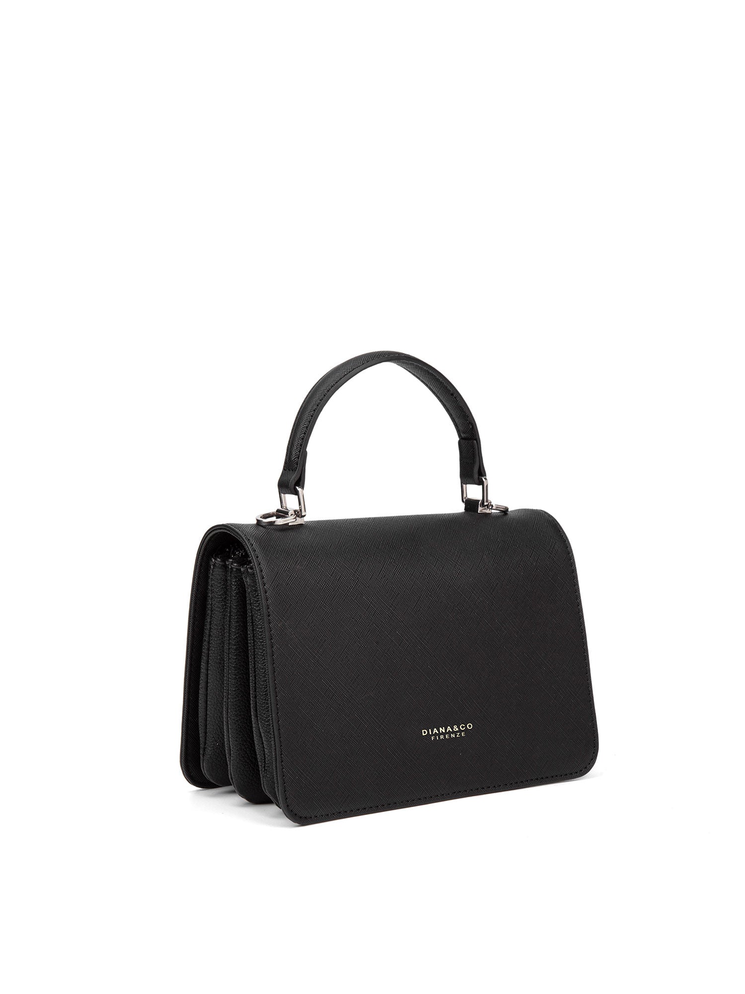 Borsa a mano da donna 100% pelle vegana PU 722-3PT-BLACK Diana&co