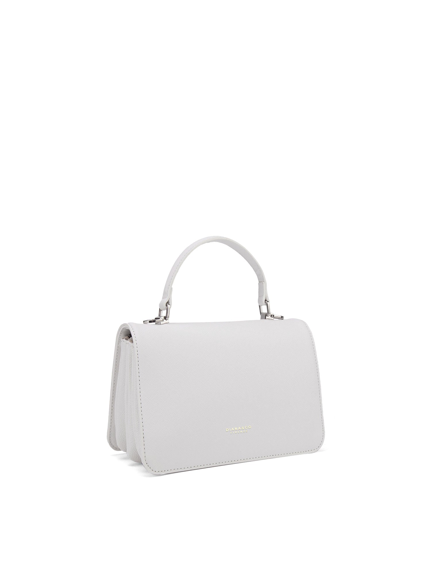 Borsa a mano da donna 100% pelle vegana PU 722-3PT-WHITE Diana&co
