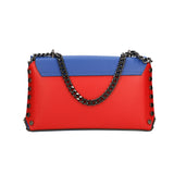 Vera pelle 8641-ROSSO+BLU Borsa a tracolla da donna Evanthe Pro Gave Lux