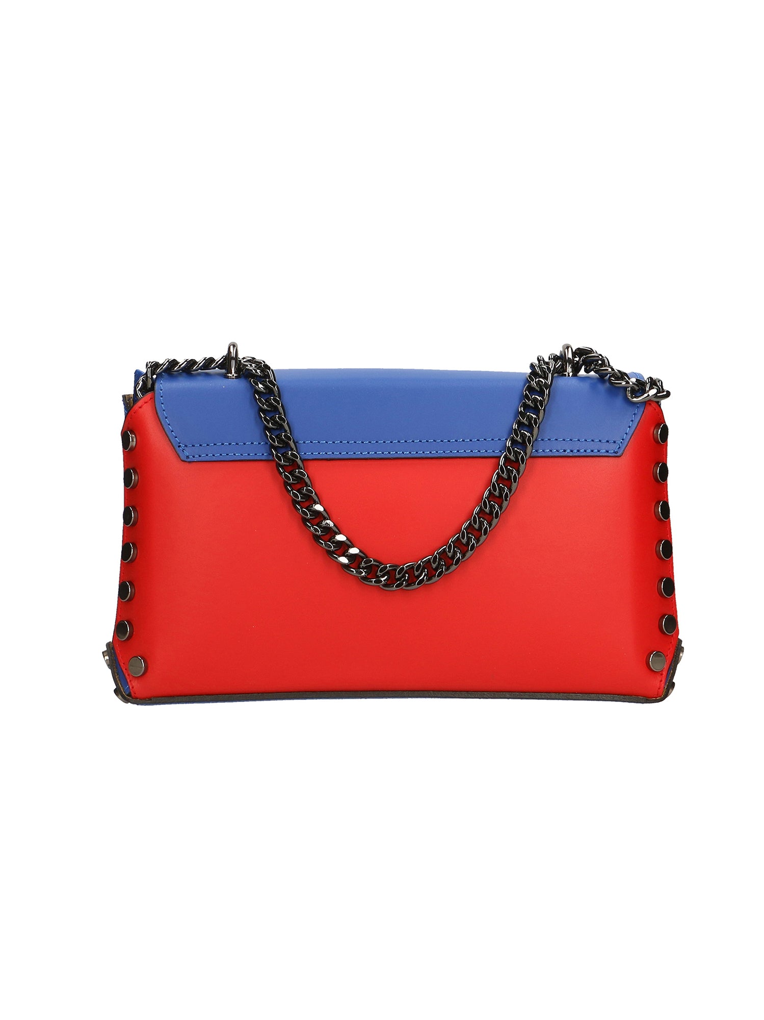 Vera pelle 8641-ROSSO+BLU Borsa a tracolla da donna Evanthe Pro Gave Lux