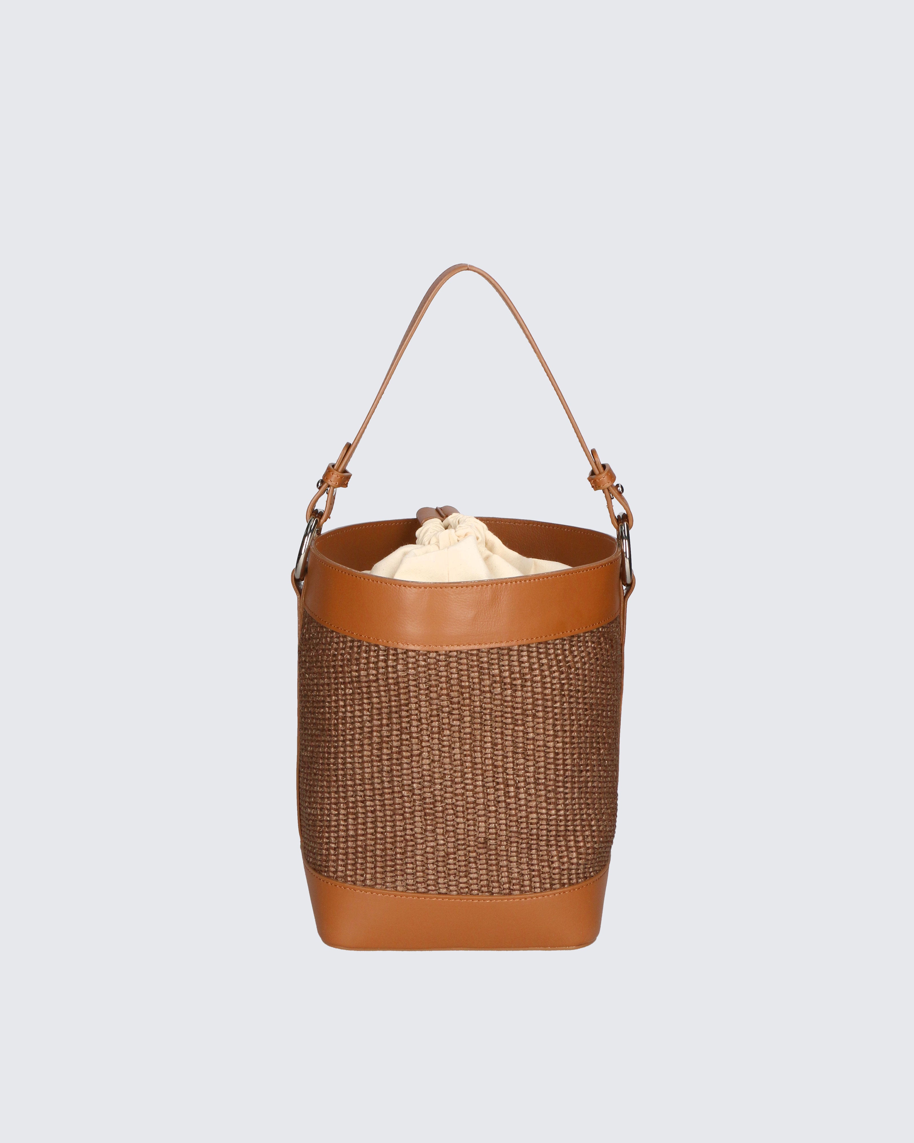 Lisbeth Borsa a secchiello da donna Misto pelle e tessuto 05165-141+S44 CUOIO Gave Lux