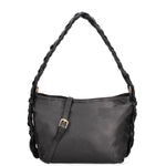 Isara Borsa a spalla da donna Vera pelle 07170-NERO BLACK Gave Lux
