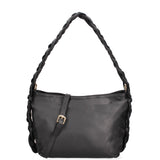 Isara Borsa a spalla da donna Vera pelle 07170-NERO BLACK Gave Lux