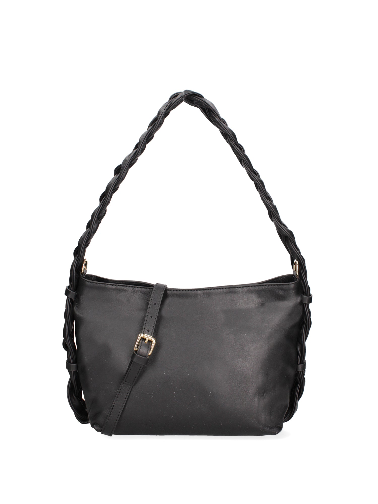 Isara Borsa a spalla da donna Vera pelle 07170-NERO BLACK Gave Lux