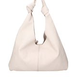 Borsa a spalla da donna 100% vera pelle 07156-D37 LATTE Viola Castellani