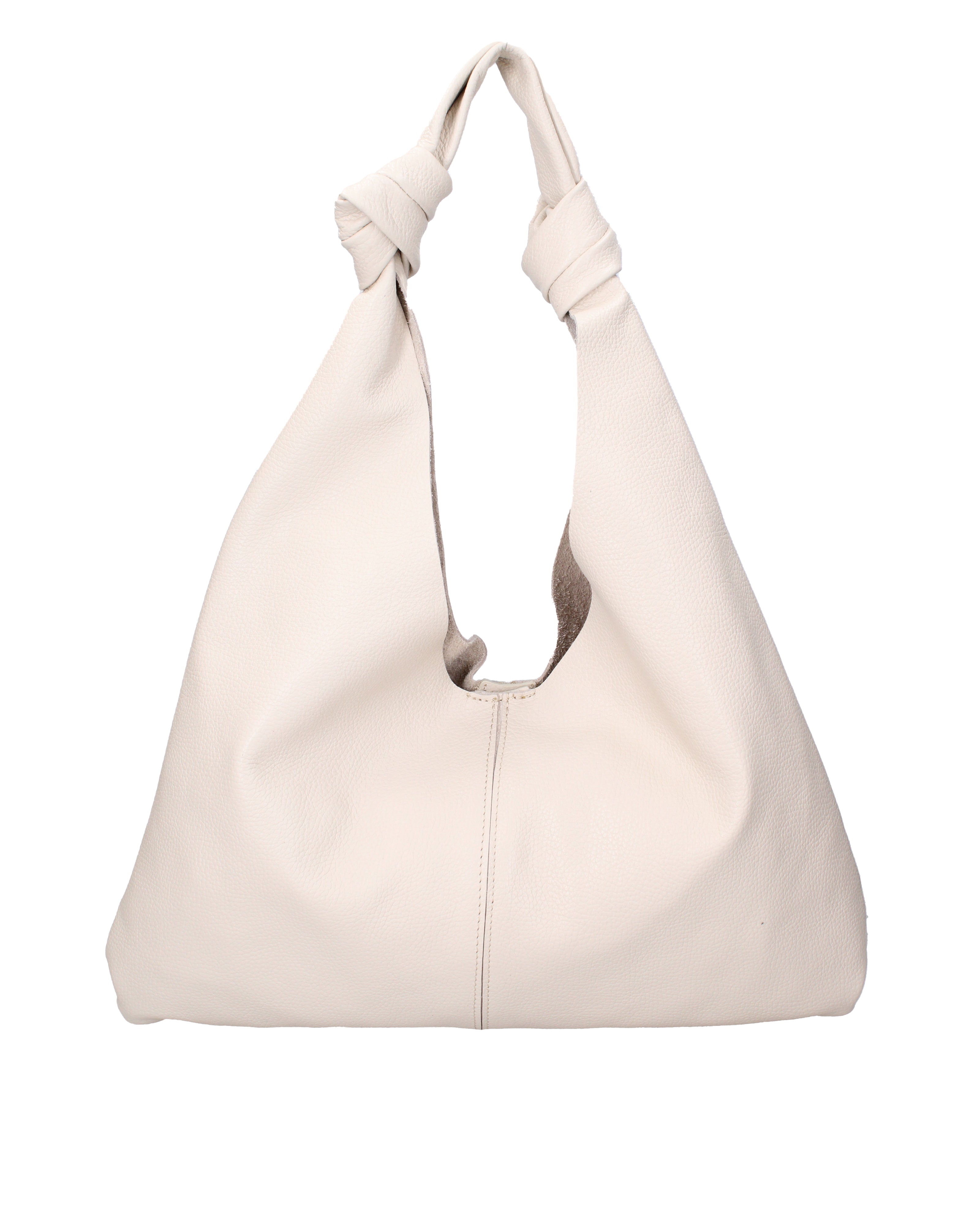 Borsa a spalla da donna 100% vera pelle 07156-D37 LATTE Viola Castellani