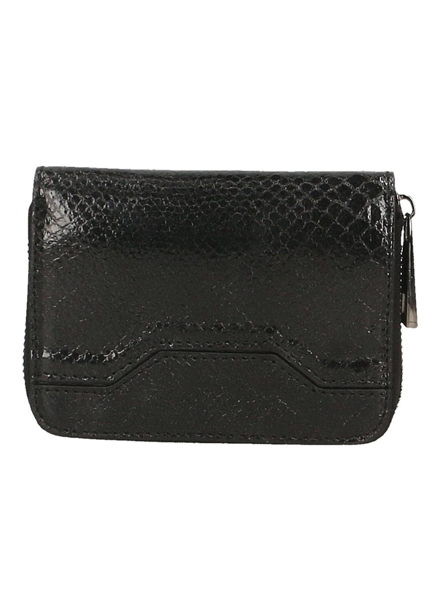 Nohemi Portafoglio donna vera pelle Zip 524072-NERO BLACK Gave Lux