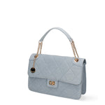 Borsa a spalla da donna Nylon & Ecopelle DC3533-2-LIGHTBLUE Diana&co