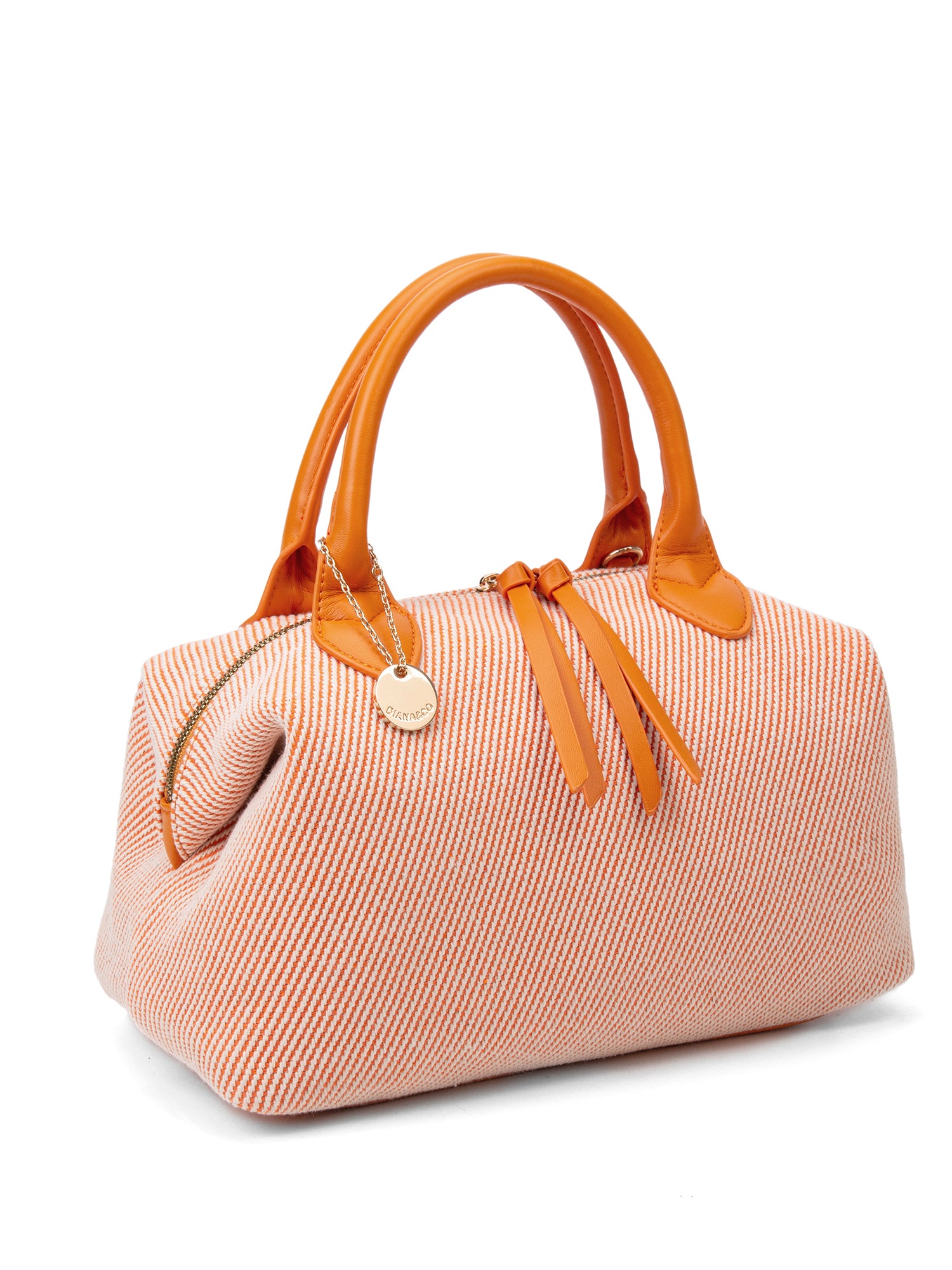 Borsa a mano da donna 100% pelle vegana PU 749-1PT-ORANGE Diana&co