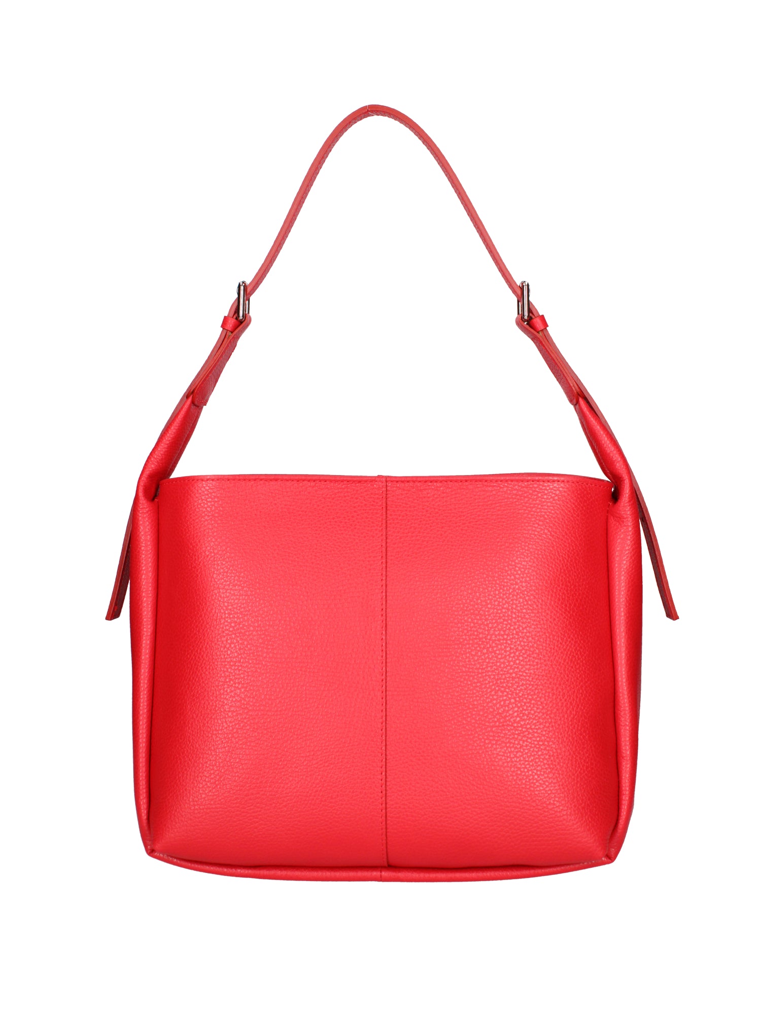Borsa a spalla da donna Misto pelle e tessuto 07157-D58 ROSSO FUOCO Roberta Rossi