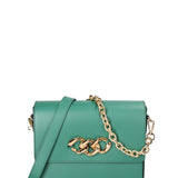 Borsa a tracolla da donna Vera pelle JR-W-1053-BOTTLE GREEN-GOLD John Richmond