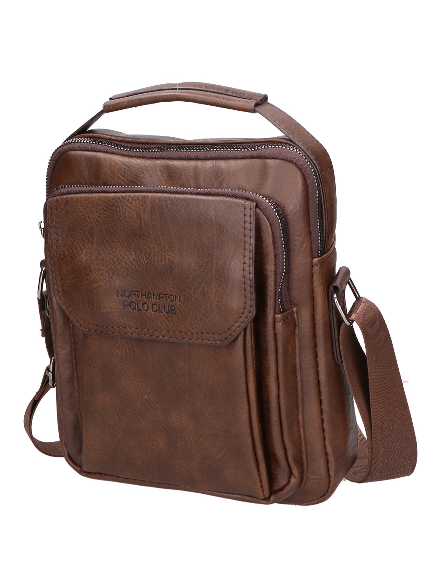 Borsa a tracolla uomo 100% PU Leather PCL3051-COFFEE Northampton Polo Club