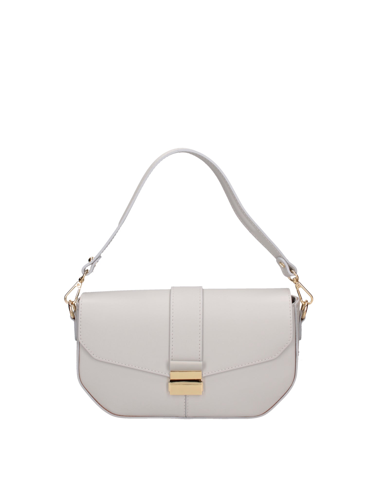 Borsa a spalla da donna Vera pelle 07229-L119 GRIGIO CHIARO Roberta Rossi