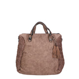 Zaffira Borsa a spalla da donna Misto nylon e pelle LK0264-FANGO Gave Lux