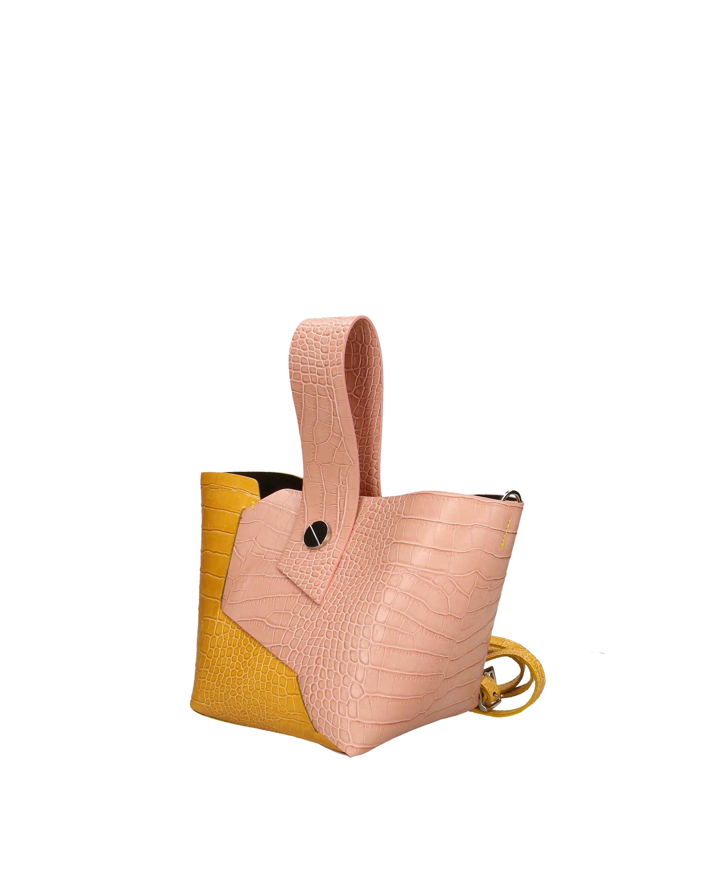 Ombretta Borsa a mano da donna Vera pelle 00643-C68+C36 ROSA PINK+SENAPE MUSTARD Gave Lux