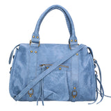 Elara Borsa a spalla da donna Vera pelle 06090-BLU JEANS Gave Lux