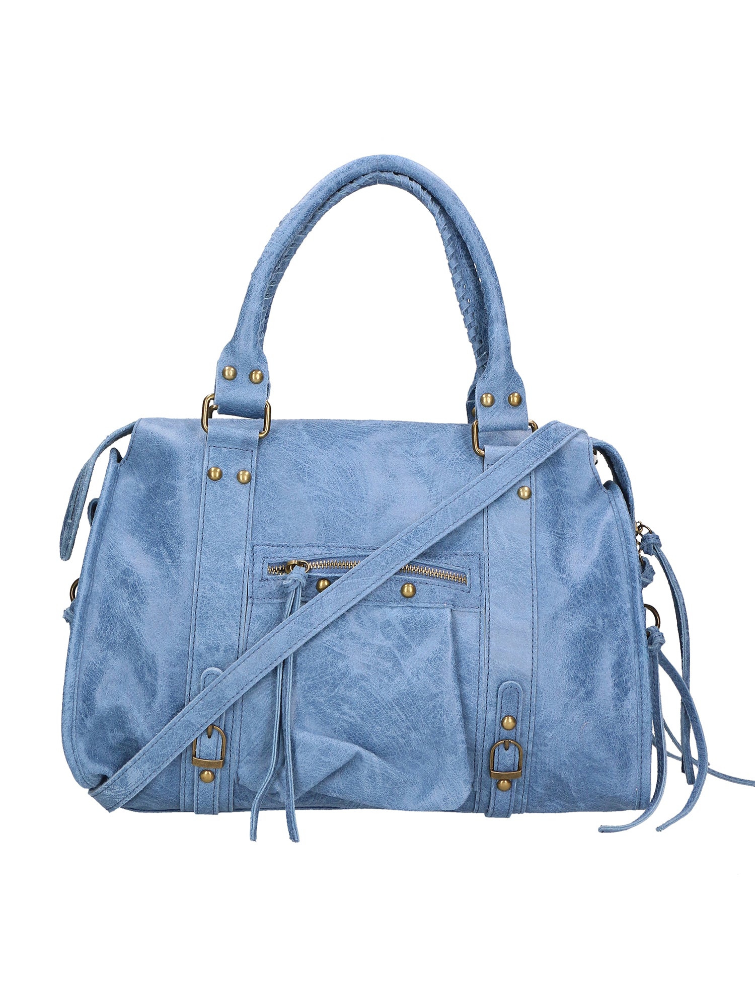 Elara Borsa a spalla da donna Vera pelle 06090-BLU JEANS Gave Lux