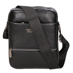 Borsa a tracolla uomo 100% pelle PU PCL3084-BLACK Northampton Polo Club