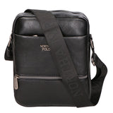 Borsa a tracolla uomo 100% pelle PU PCL3084-BLACK Northampton Polo Club