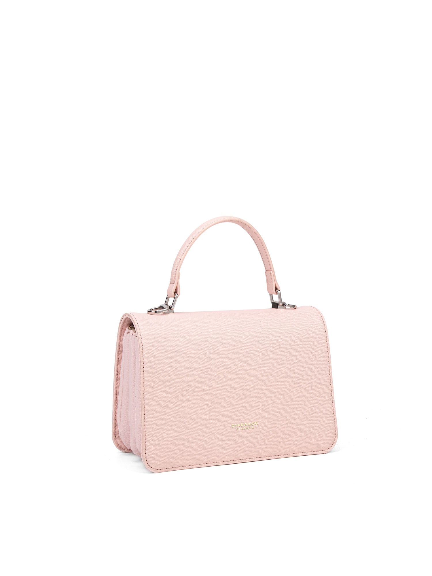 Borsa a mano da donna 100% pelle vegana PU 722-3PT-BLUSH PINK Diana&co