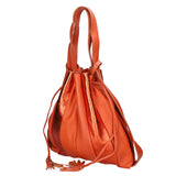 Oceania Borsa a spalla da donna Vera pelle 580041-ARANCIO ORANGE Gave Lux