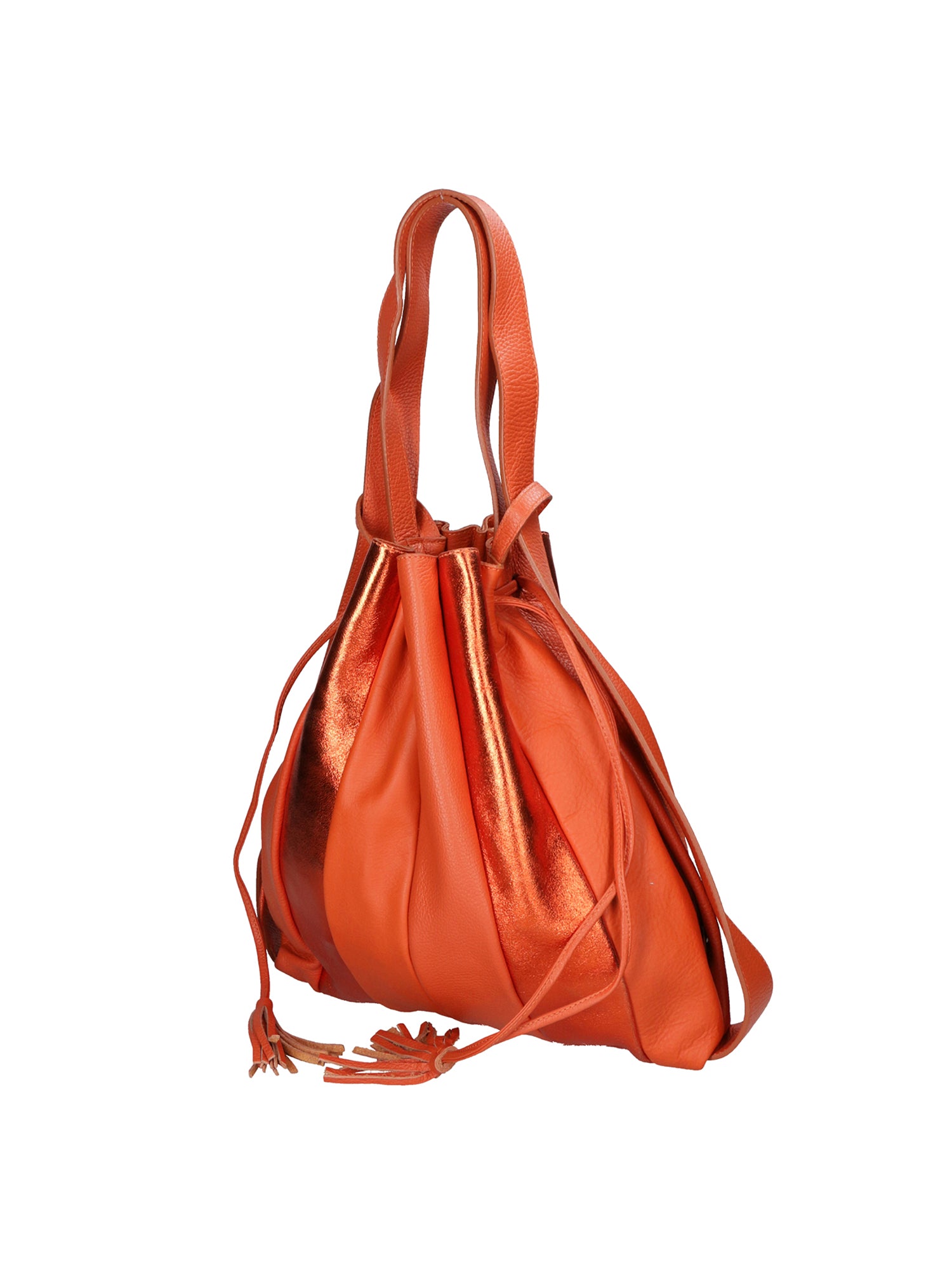 Oceania Borsa a spalla da donna Vera pelle 580041-ARANCIO ORANGE Gave Lux